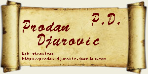 Prodan Đurović vizit kartica
